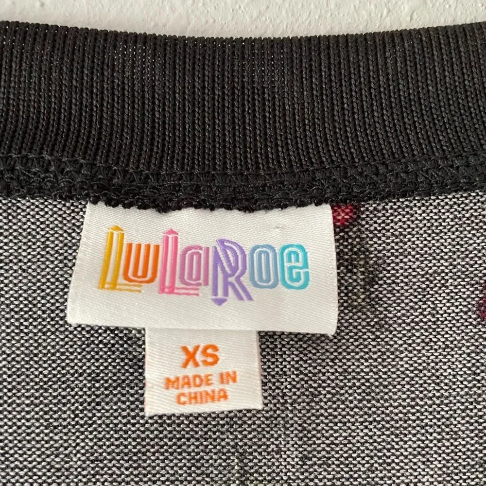 LuLaRoe Black Floral Print Cheryl Cardigan size: XS